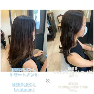 セミロング カラー 艶髪レイヤー上田 紗也🇰🇷💗のヘアスタイル