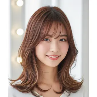 ミディアム 島岡 茉生のヘアスタイル