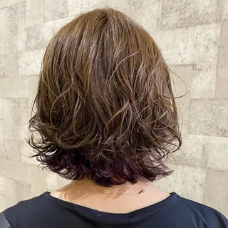 ミディアム カラー パーマ 村上 遥香 店長スタイリストのヘアスタイル
