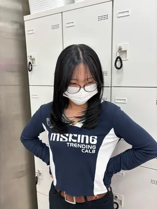 セミロング カラー 表参道ハッシュカット レイヤー/リノンのヘアスタイル