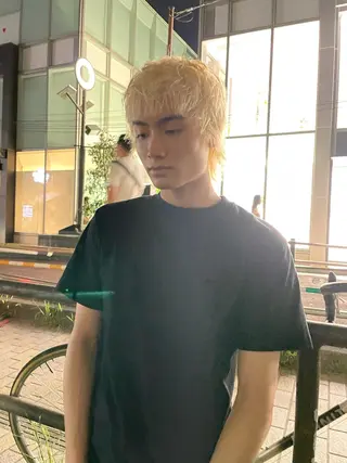 ショート カラー メンズ スパイラルパーマ 🌐hina⭐️のヘアスタイル