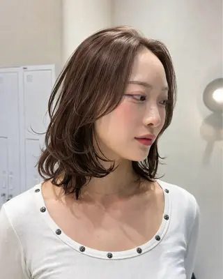 ミディアム カラー ヘアアレンジ 艶カラー の達人のヘアスタイル
