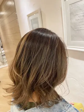 ミディアム カラー 髪質改善艶髪✂︎小寺 透明感カラーのヘアスタイル