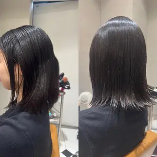 ミディアム 頭から整える美容師 松田のヘアスタイル