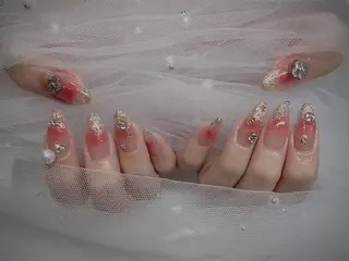 ネイル I-nailロング /ワンホン/キラキラのネイルデザイン