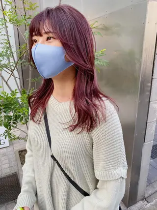 セミロング カラー パーマ ヘアアレンジ umu.［韓国ヘア /ダウンパーマ］のヘアスタイル