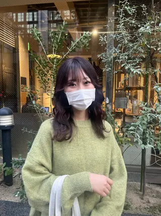 カラー えんぐちとも／透明感 カラー／博多ボブのヘアスタイル