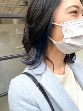 ミディアム カラー ハイライトが 得意なニキです😊のヘアスタイル