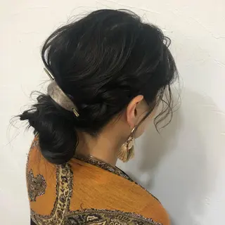 ロング カラー ヘアアレンジ GLROW haruhiのヘアスタイル