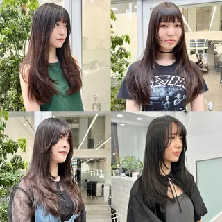 ロング ハイトーンカラー/ ケアブリーチのヘアスタイル