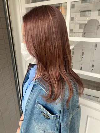 セミロング カラー 韓国×髪質改善カラー 💎hinaのヘアスタイル