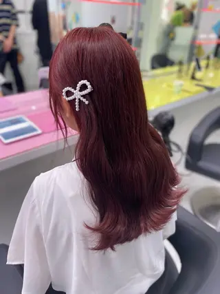 ロング カラー ガーリー♡女の子っぽ ヘア♡ピンクカラー♡のヘアスタイル