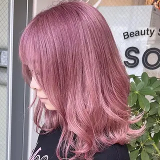 ミディアム カラー 💖ブリーチ/暖色 𝐘𝐮𝐢💖のヘアスタイル