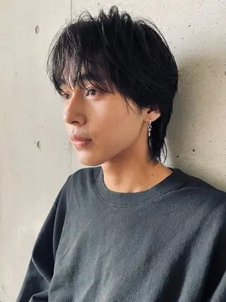 ミディアム パーマ メンズ ruki yabeのヘアスタイル