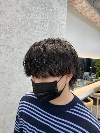 ショート カラー パーマ メンズ キッズ 栄💗レイヤーカット ｜韓国風｜haruのヘアスタイル