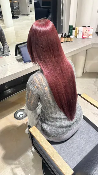 セミロング yui/ラベンダー/ ピンク/ワインレッドのヘアスタイル