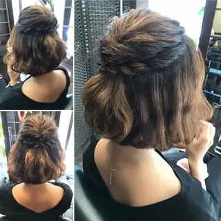 ミディアム ヘアアレンジ 沢田 瞳のヘアスタイル