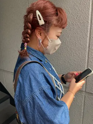 ミディアム カラー ヘアアレンジ カラーパティシエ facce🌼ikoのヘアスタイル