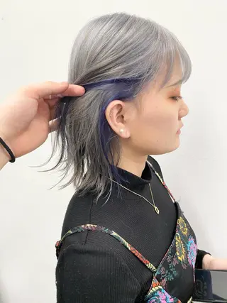 ミディアム カラー パーマ ヘアアレンジ メンズ nico TOKYO 渋谷所属・ブリーチ　ハイトーン 特化🌈フジタハルキのヘアスタイル