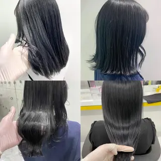 セミロング カラー パーマ ヘアアレンジ ネイル マツエク・マツパ 韓国風ベージュ🤎 赤みなし🌿横浜🤎のヘアスタイル