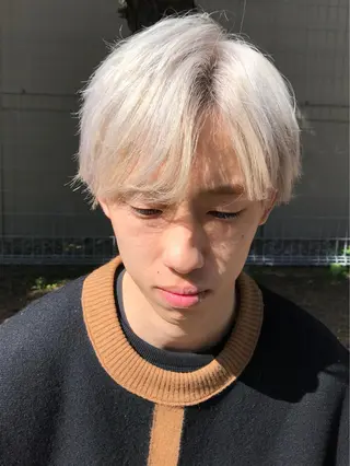 ショート カラー メンズ Piaコータロー ハイトーン&‪ボブのヘアスタイル