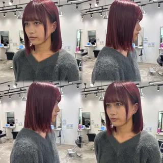 ミディアム カラー 髪質改善ストレート /暖色カラー🎀🪞のヘアスタイル