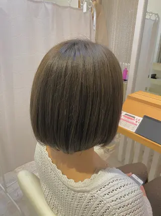 ショート カラー ブリーチなしWカラー /酸性ストレート河本のヘアスタイル
