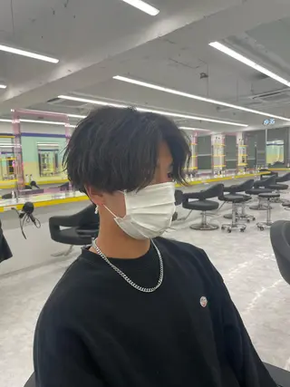 ミディアム ヘアアレンジ メンズ 艶カラー の達人のヘアスタイル