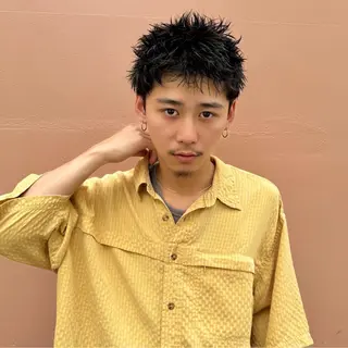 ショート パーマ メンズ スパイキーショート/ メンズヘア/hugeのヘアスタイル