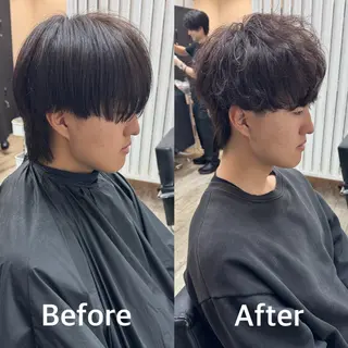 ミディアム パーマ メンズ 【池袋/スパイキー ショート】ⓝⓘⓜⓤのヘアスタイル