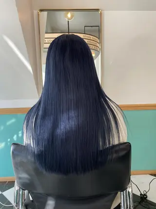 セミロング カラー 透明感ブリーチ ハイトーンウエダのヘアスタイル