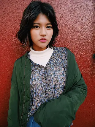 ミディアム カラー レイヤーカット/ パーマ/鎌田実奈歩のヘアスタイル