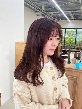 セミロング カラー ヘアアレンジ ハル🌸柔色/ ブリーチなし/艶髪のヘアスタイル