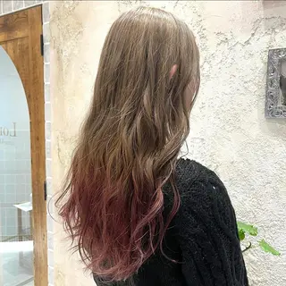 ロング 川井麻由🎀アイドル 量産🎀ピンクカラーのヘアスタイル