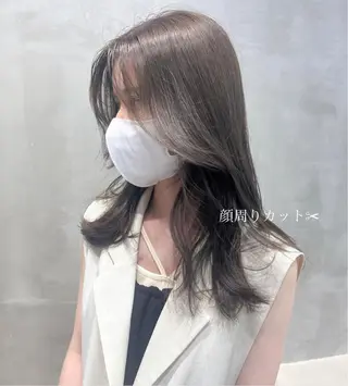 セミロング カラー ナツミ/透明感カラー /酸性ストレートのヘアスタイル