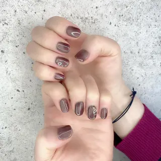 ミディアム カラー パーマ ヘアアレンジ メンズ キッズ ネイル マツエク・マツパ Salon Ｋのネイルデザイン