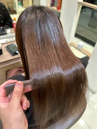 ロング 韓国 ブリーチ無し Wカラー💗夢果💗のヘアスタイル