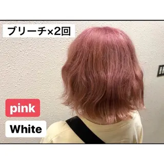 ミディアム カラー パーマ ヘアアレンジ ♡透け感カラー 大賀哲平♡のヘアスタイル
