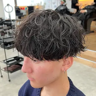 ショート パーマ メンズ メンズパーマ/波巻き 新潟/万代/夏芽🎀のヘアスタイル
