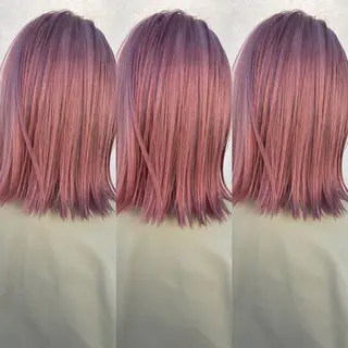 ミディアム カラー ヘアアレンジ ハイトーン/ ボブ 中村麟のヘアスタイル