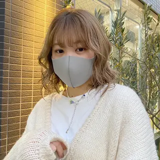 ミディアム カラー ヘアアレンジ 🧡梅田ハイトーン カラー🧡runaのヘアスタイル