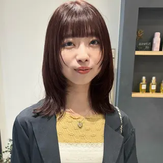 ミディアム カラー 🍊暖色×顔周り 🍊cocoroのヘアスタイル