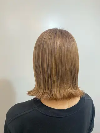 ミディアム カラー ブリーチ毛対応酸性 ストレート🌈サキのヘアスタイル
