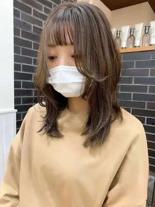 ミディアム カラー パーマ ヘアアレンジ メンズ キッズ ネイル マツエク・マツパ 似合わせレイヤー 🌿JUNのヘアスタイル