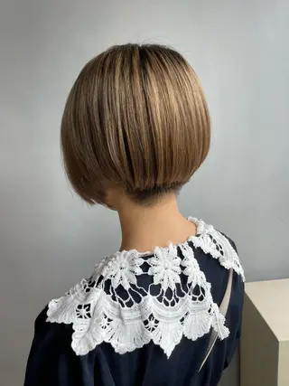 ショート カラー 🪐SOURCE 塚口　シマブクロ🪐のヘアスタイル