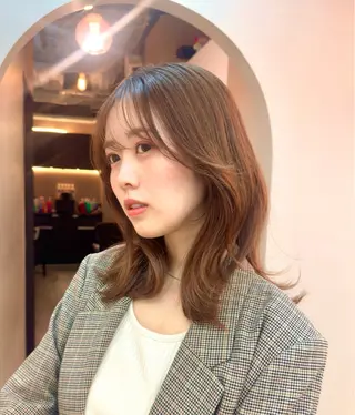 セミロング カラー 韓国レイヤー　船橋 徒歩5分/小川友美のヘアスタイル