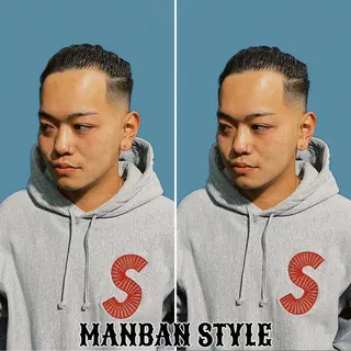 セミロング カラー パーマ メンズ &CREW スタッフのヘアスタイル