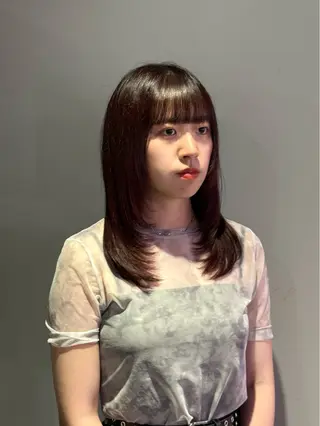 セミロング カラー ピチカート　本店所属・カットモデル ／ゆうのヘアスタイル