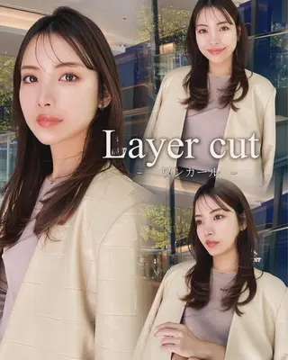 ロング カラー 顔骨格似合わせカット 乾陽菜のヘアスタイル