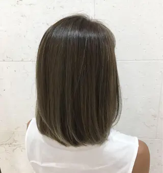 セミロング カラー 斉藤 貴也のヘアスタイル